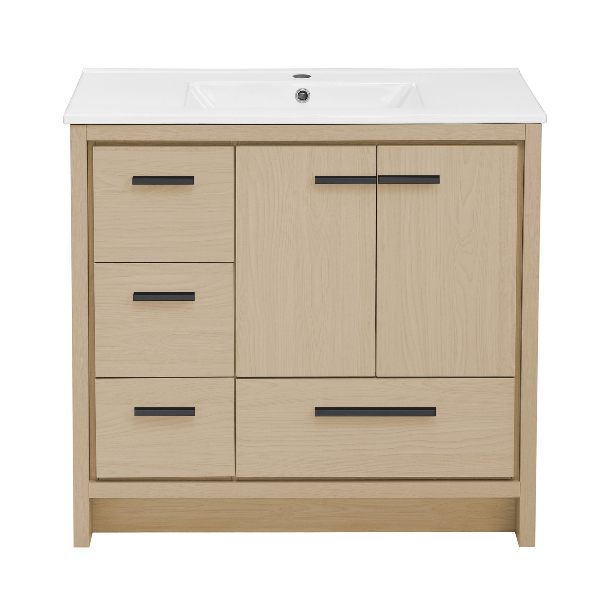 Swiss Madison Virage 36-inch freestanding bathroom vanity in Natural Oak — view 5