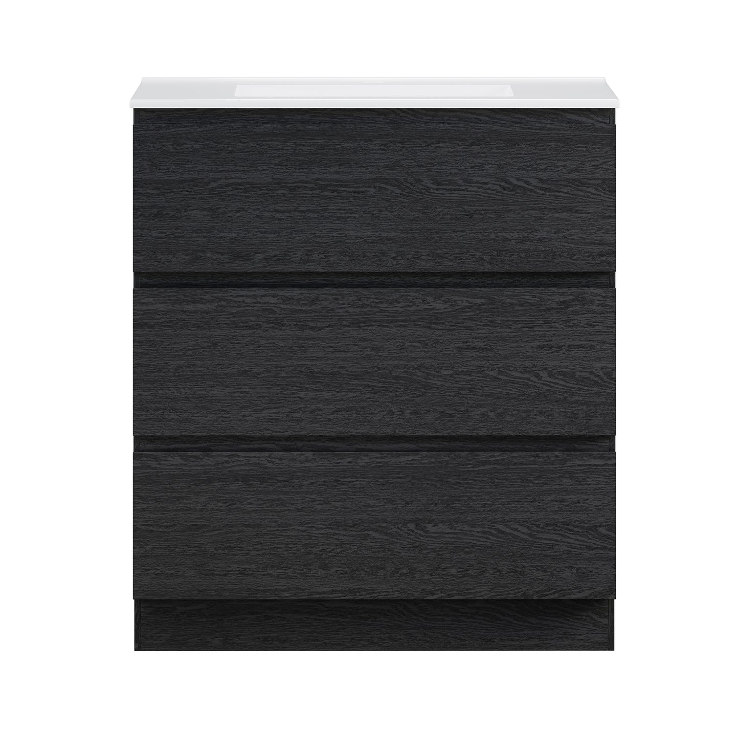 Swiss Madison, Liberte 30" Freestanding Bathroom Vanity in Black Oak with Sink Top