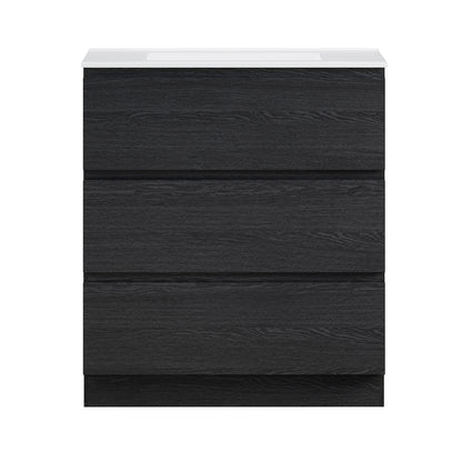 Swiss Madison, Liberte 30" Freestanding Bathroom Vanity in Black Oak with Sink Top