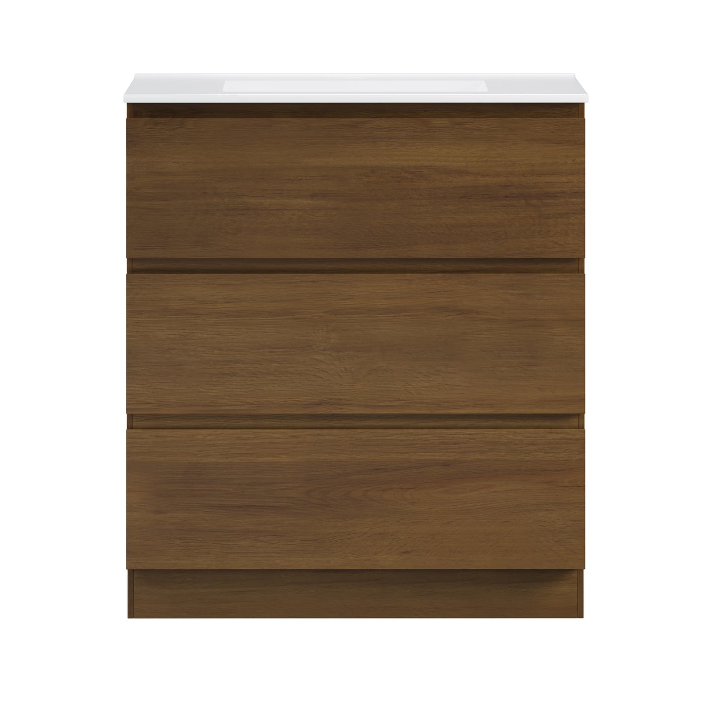Swiss Madison, Liberte 30" Freestanding Bathroom Vanity in Brown Oak with Sink Top