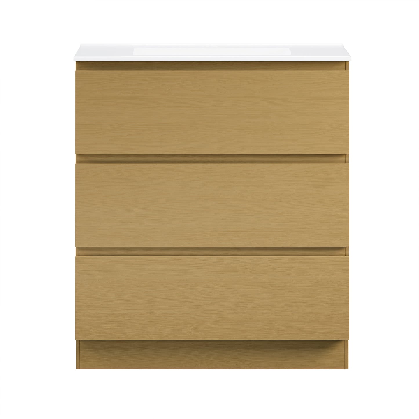 Swiss Madison, Liberte 30" Freestanding Bathroom Vanity in Natural Oak with Sink Top