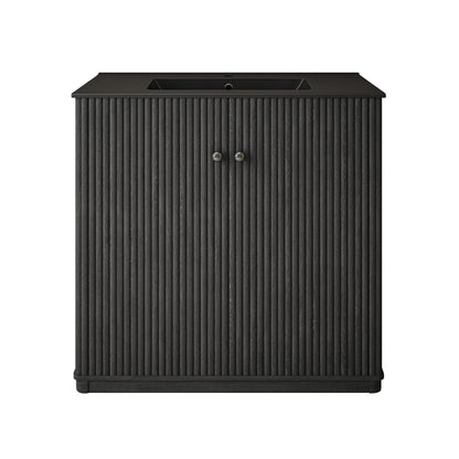 Swiss Madison Lafayette 36-inch freestanding bathroom vanity in Black Oak