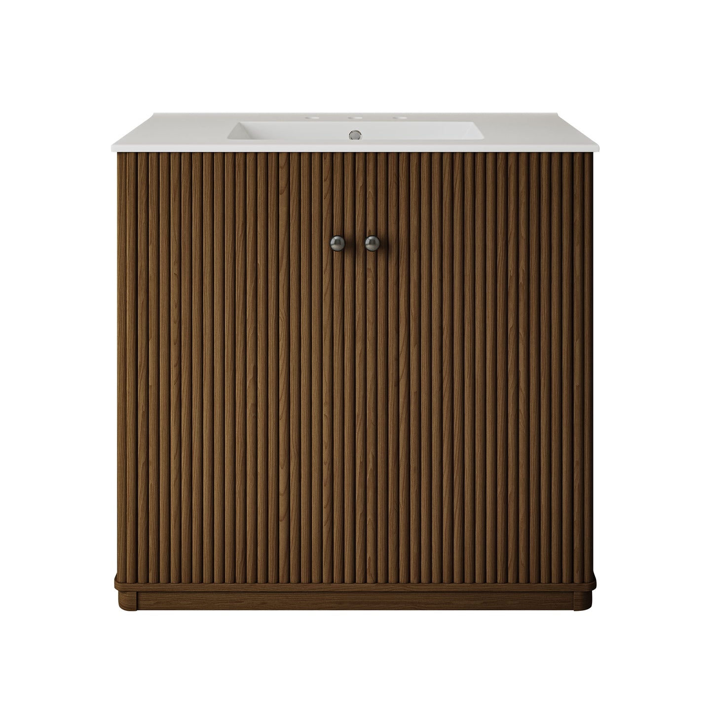 Swiss Madison Lafayette 36-inch freestanding bathroom vanity in Brown Oak