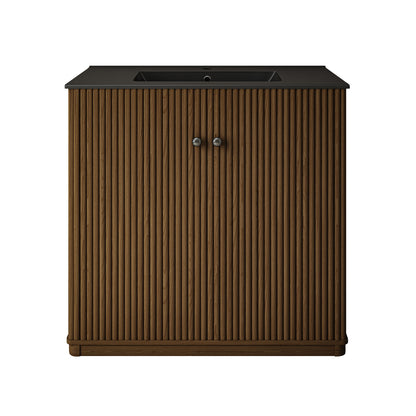 Swiss Madison Lafayette 36-inch freestanding bathroom vanity in Brown Oak