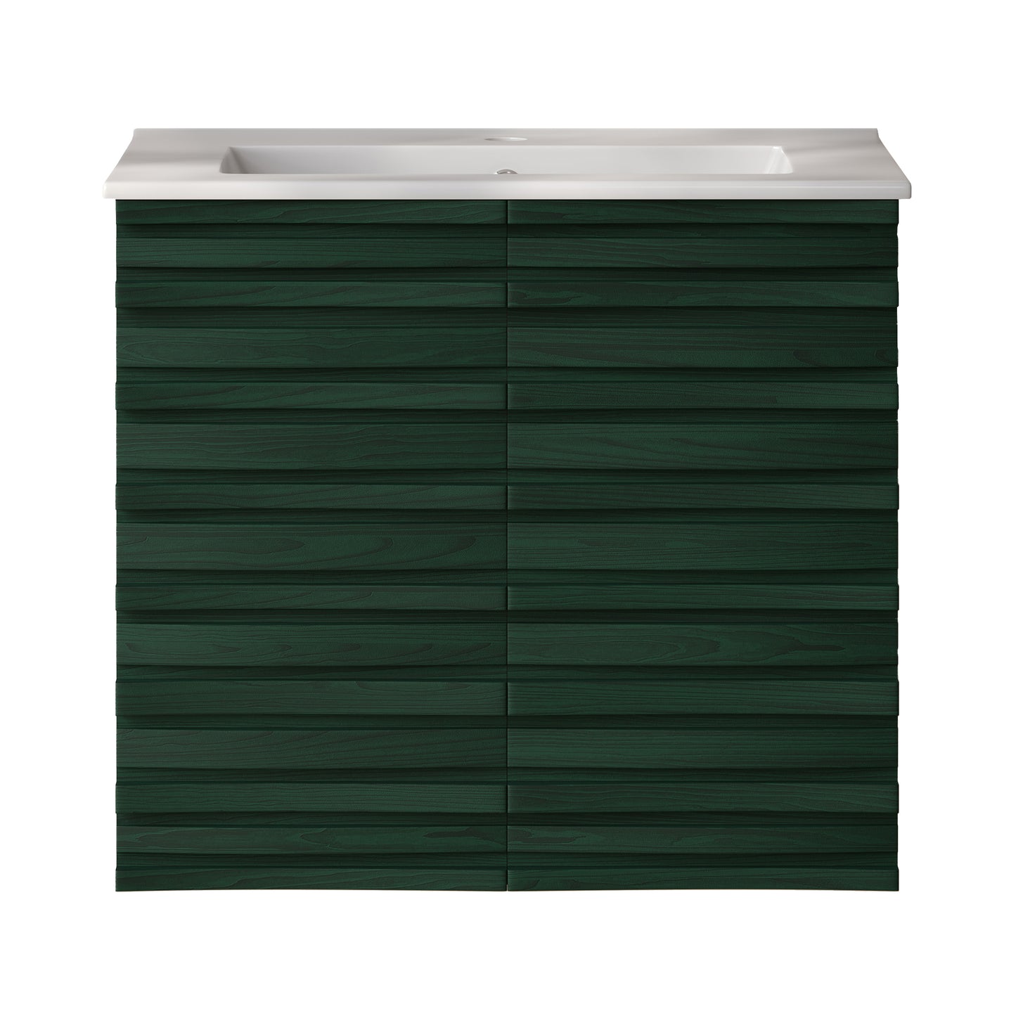 Swiss Madison, Cascade 24" Wall-Mounted Bathroom Vanity in Green Oak with Sink Top