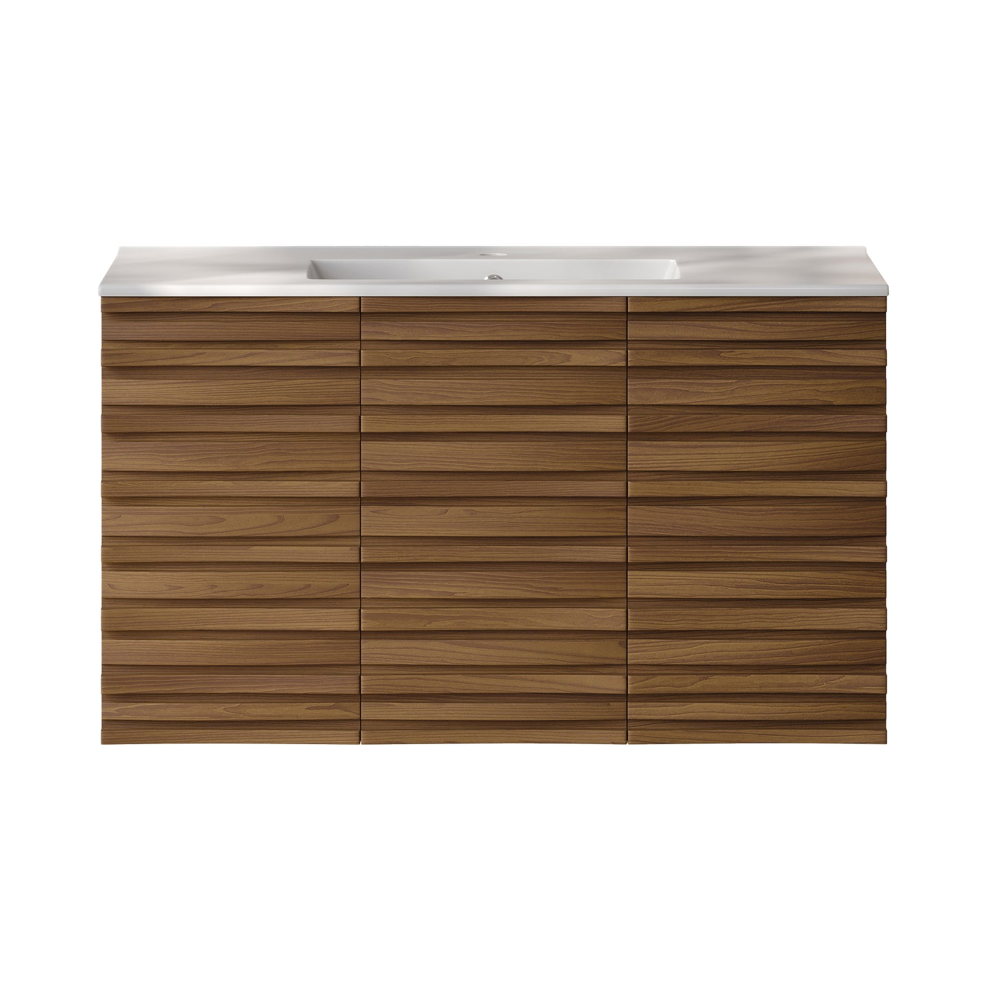 Swiss Madison, Cascade 36" Wall-Mounted Bathroom Vanity in Brown Oak with Sink Top