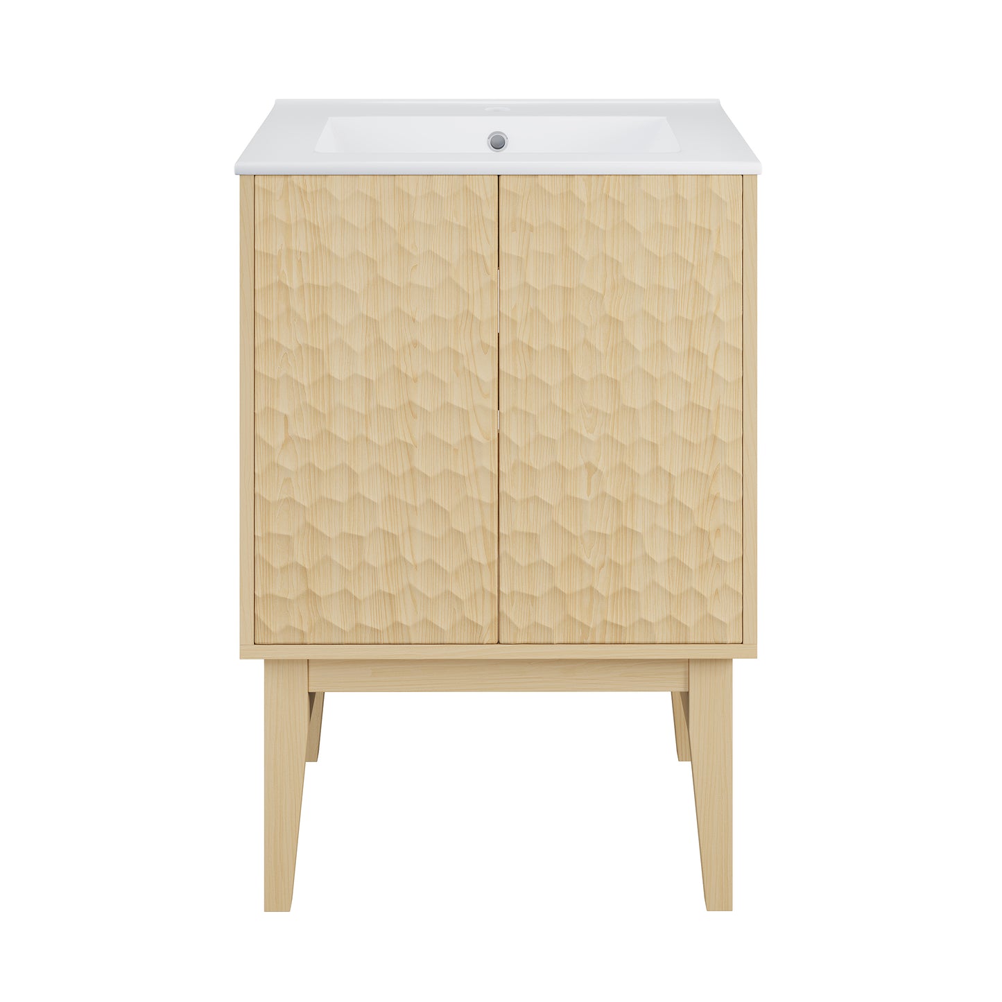 Swiss Madison, Bosse 24" Freestanding Bathroom Vanity in Natural Oak with Sink Top