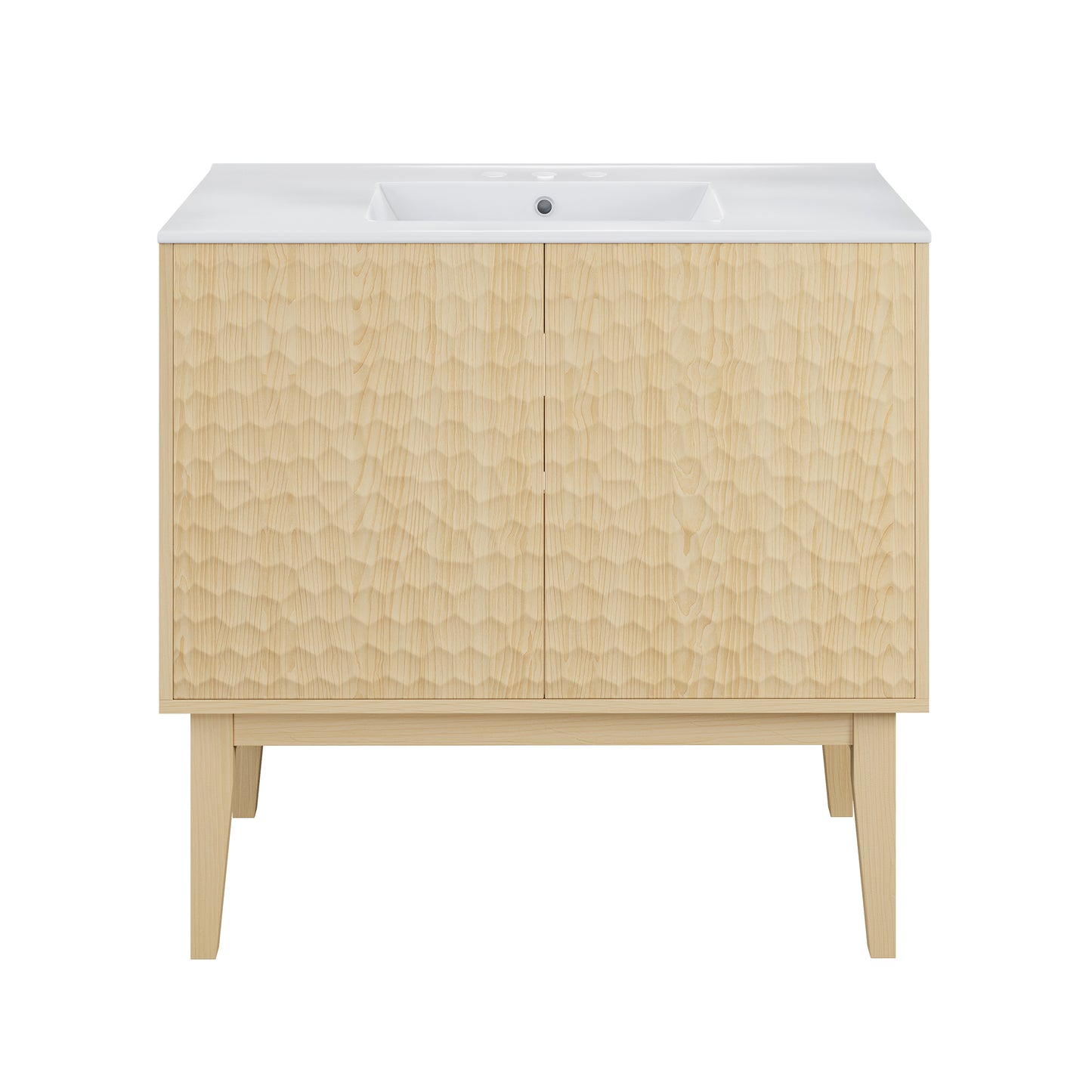 Swiss Madison Bosse 36-inch freestanding bathroom vanity in Natural Oak — view 4
