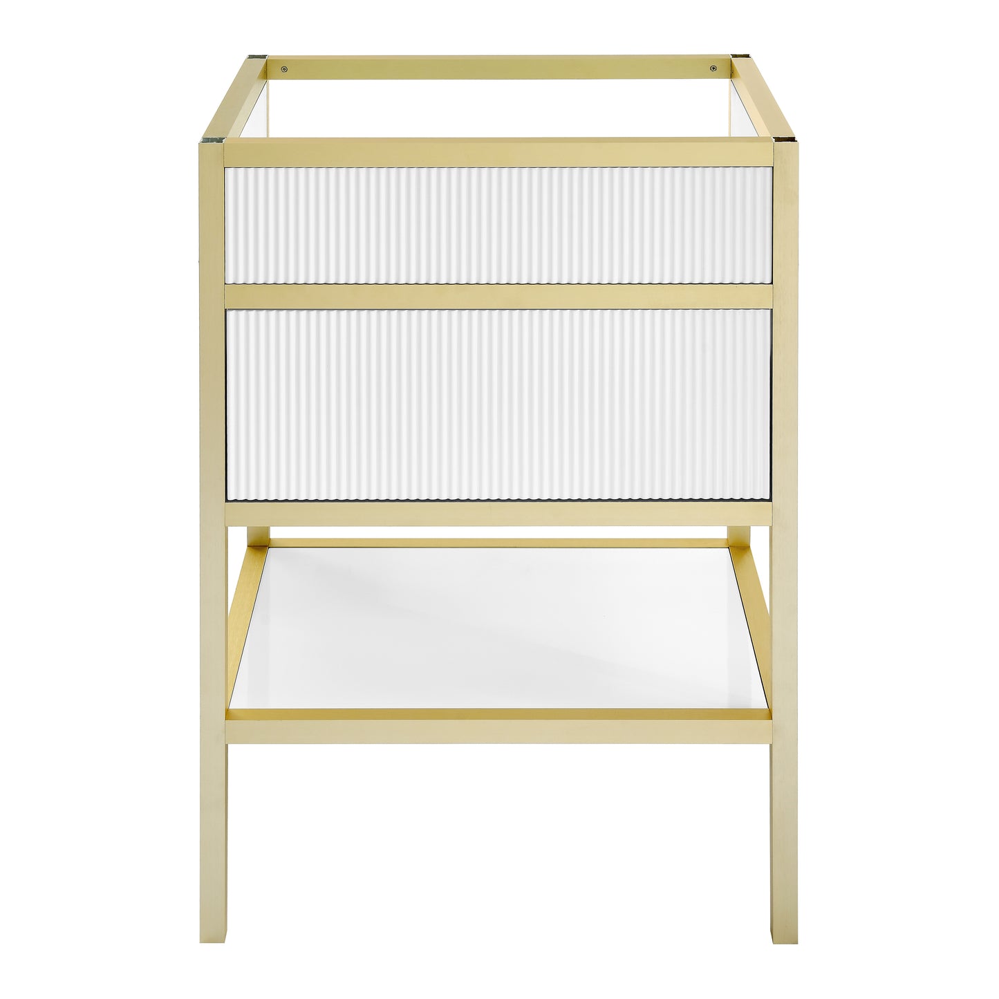 Swiss Madison, Cache 24 Freestanding, Bathroom Vanity in White and Gold Cabinet Only