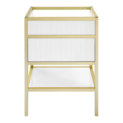 Swiss Madison, Cache 24 Freestanding, Bathroom Vanity in White and Gold Cabinet Only