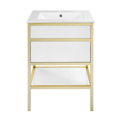 Swiss Madison, Cache 24" Freestanding Bathroom Vanity in White with Sink Top