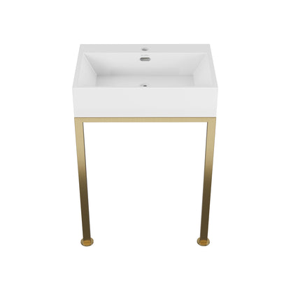 Swiss Madison, Concorde 24" Rectangle Console Sink with Brushed Gold Legs