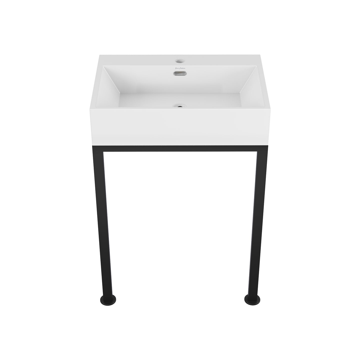 Swiss Madison, Concorde 24" Rectangle Console Sink with Matte Black Legs