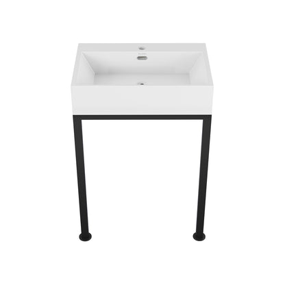 Swiss Madison, Concorde 24" Rectangle Console Sink with Matte Black Legs