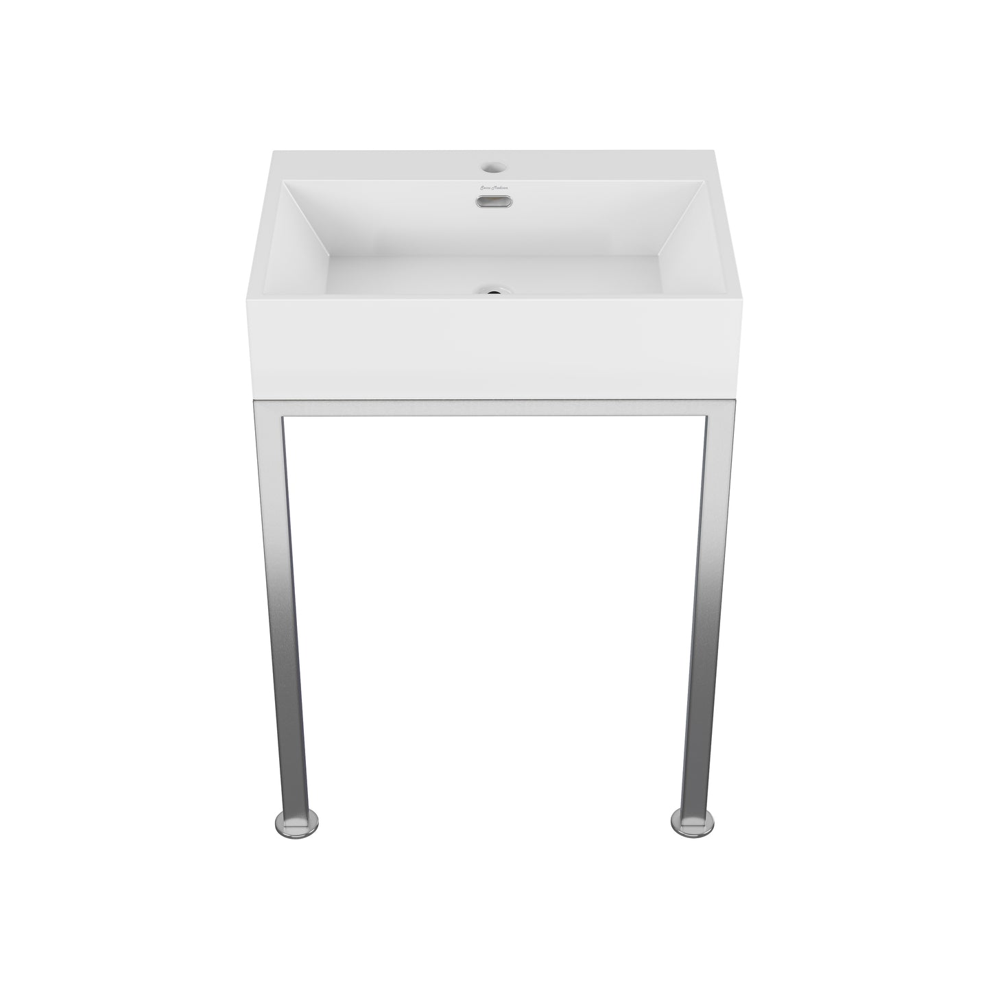 Swiss Madison, Concorde 24" Rectangle Console Sink with Matte Silver Legs
