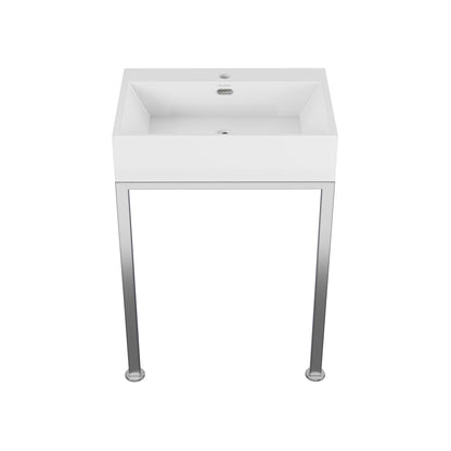 Swiss Madison, Concorde 24" Rectangle Console Sink with Matte Silver Legs