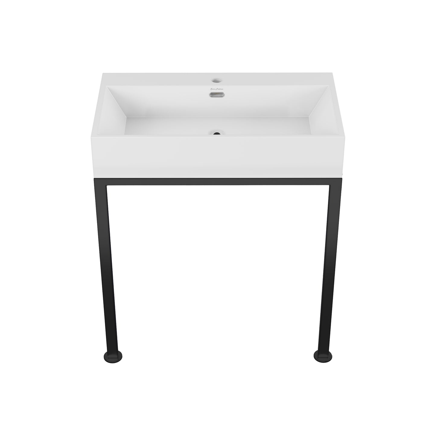 Swiss Madison, Concorde 30" Rectangle Console Sink with Matte Black Legs