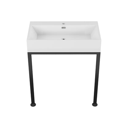 Swiss Madison, Concorde 30" Rectangle Console Sink with Matte Black Legs