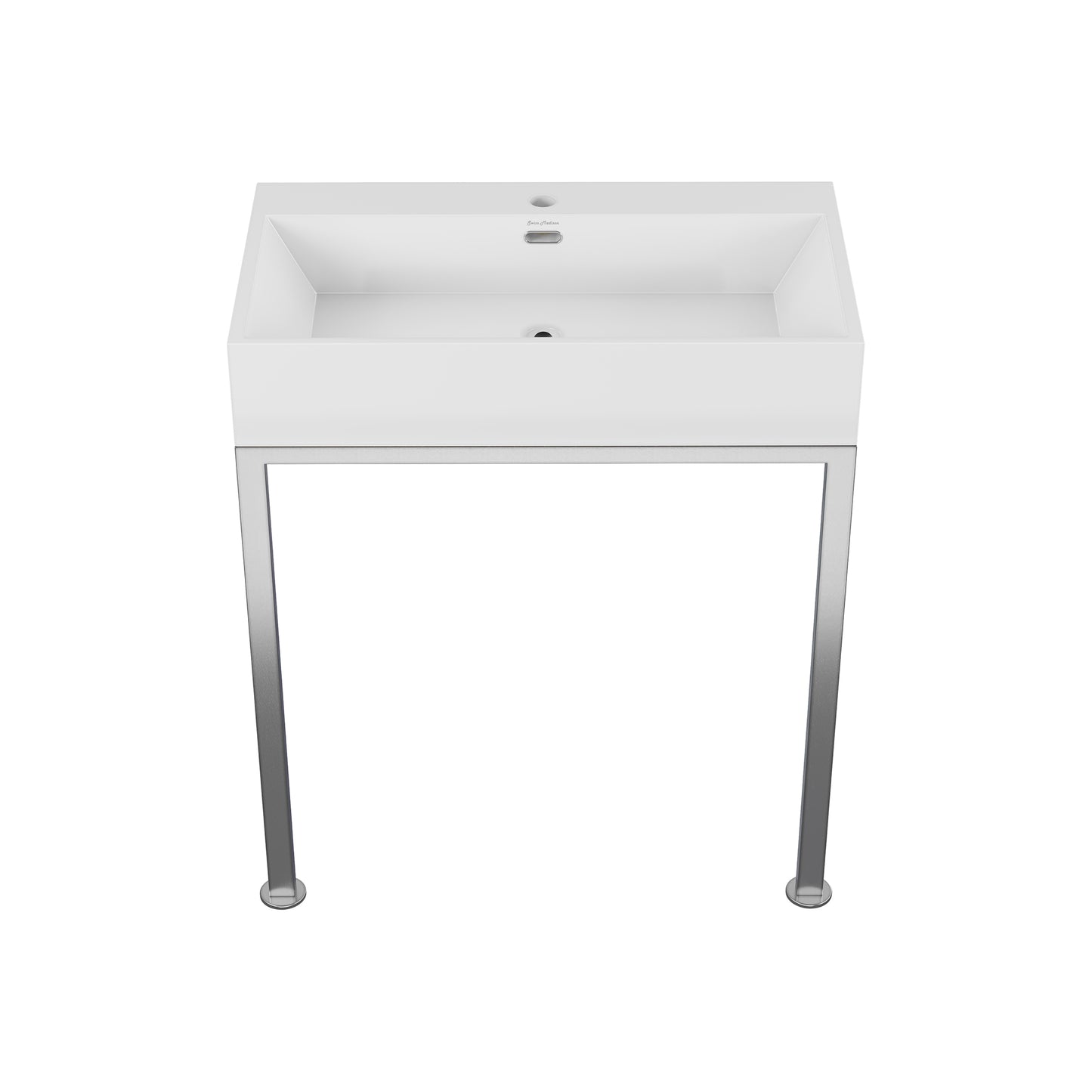 Swiss Madison, Concorde 30" Rectangle Console Sink with Matte Silver Legs