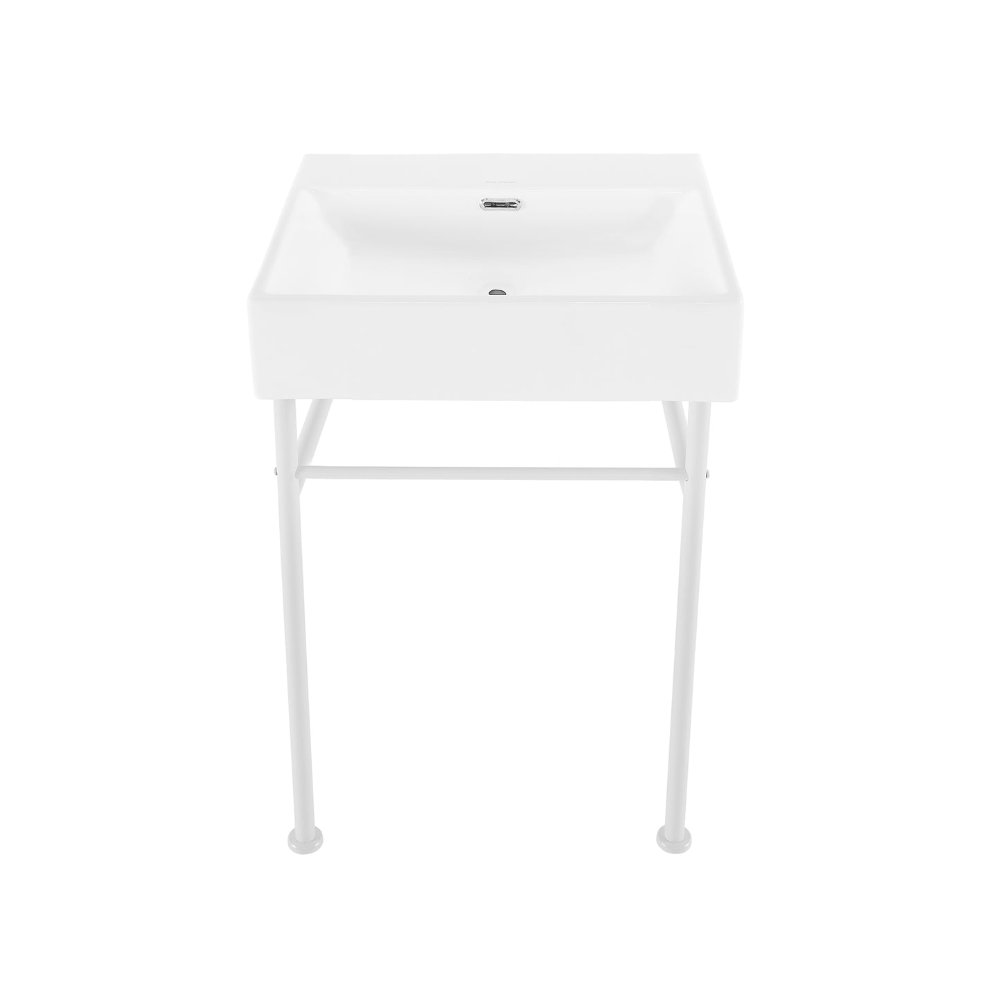 Swiss Madison, Claire 24" Rectangle Zero Hole Console Sink with Matte White Legs