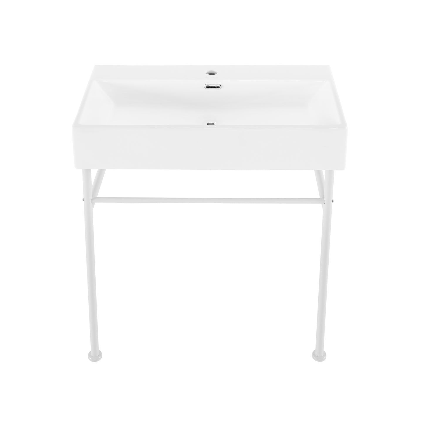 Swiss Madison, Claire 30" White Basin Matte White Legs