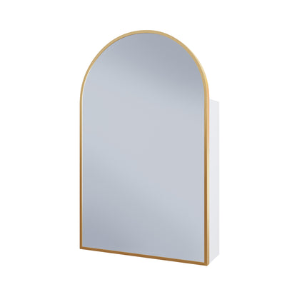 Swiss Madison, Porte 20 x 30 Arched Recessed/Wall Mount Medicine Cabinet with Mirror in Gold