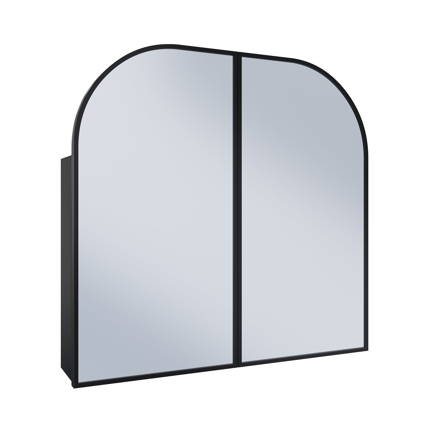 Swiss Madison, Porte 32 x 31 Arched Recessed/Wall Mount Medicine Cabinet with Mirror in Black