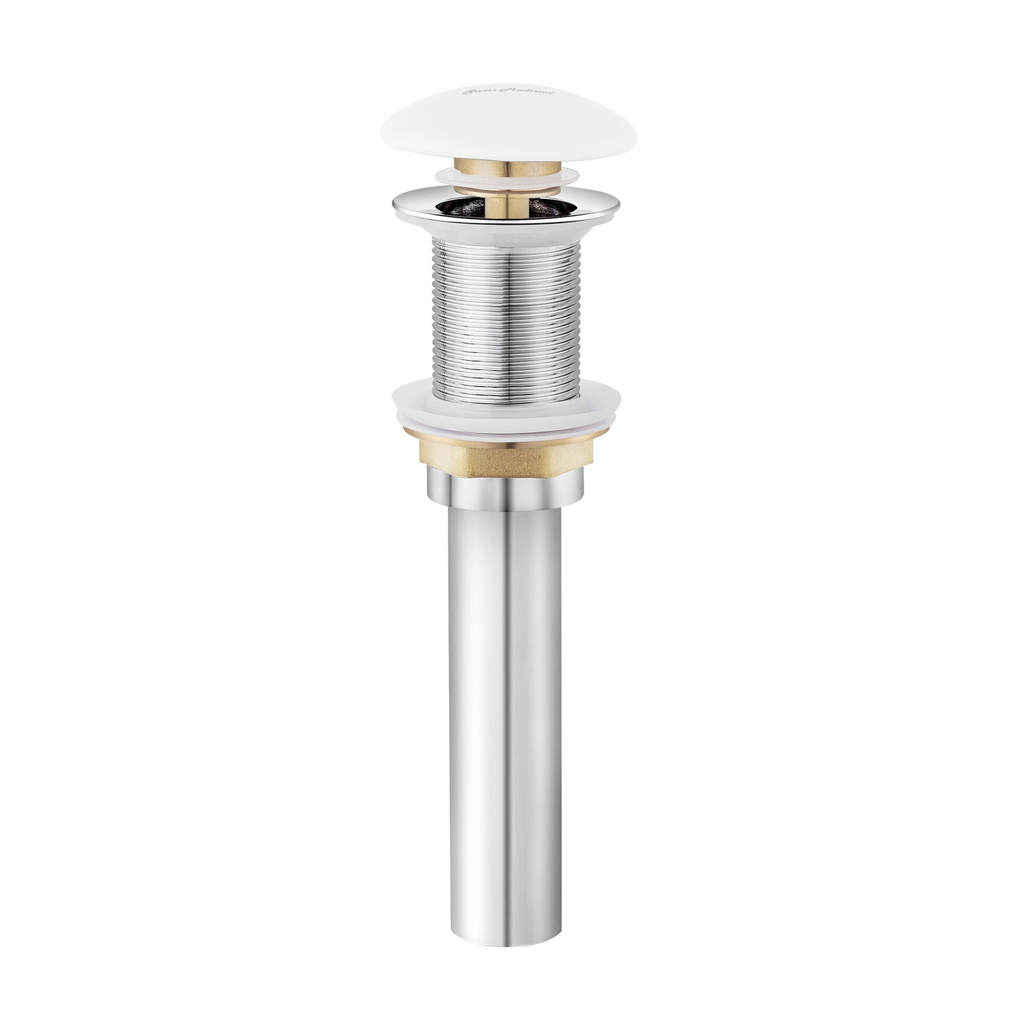 Swiss Madison, Ceramic Bathroom Sink Non-Overflow Pop Up Drain in Glossy White