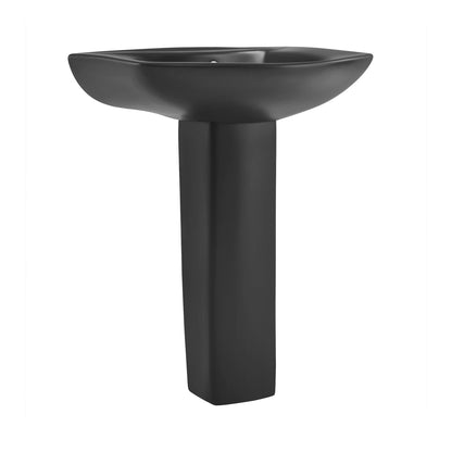 Swiss Madison, Chateau Two-Piece Round Pedestal Sink in Matte Black