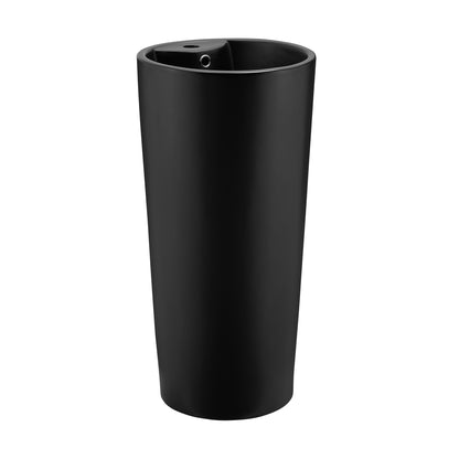 Swiss Madison Matte Black pedestal bathroom vanity — view 4