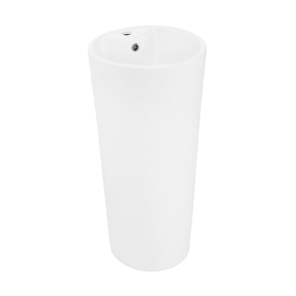 Swiss Madison, Monaco Circular Basin Pedestal Sink in Matte White