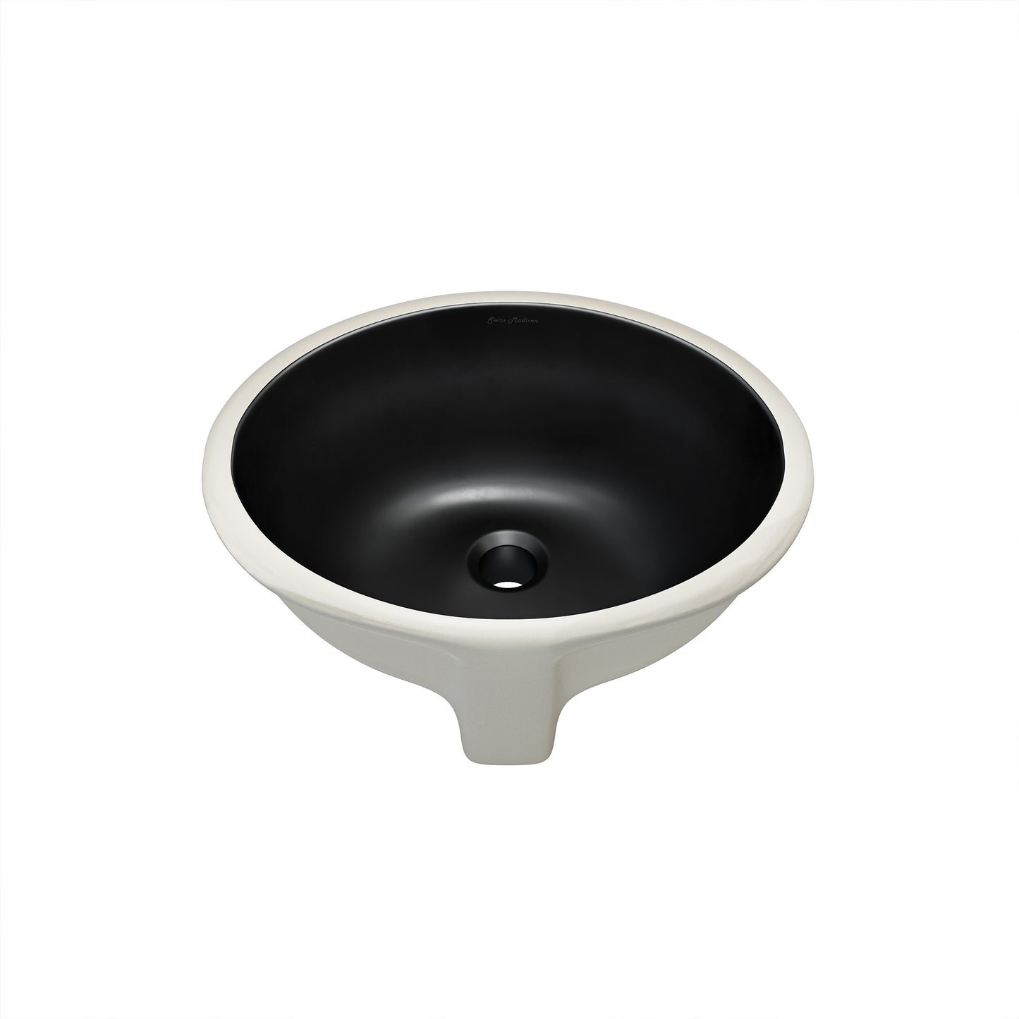 Swiss Madison, Plaisir 16.5" Ceramic Undermount Bathroom Sink in Matte Black