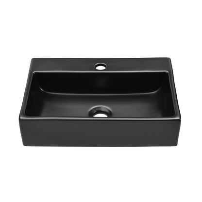 Swiss Madison, Claire 20 Rectangle Ceramic Vessel Sink, Matte Black