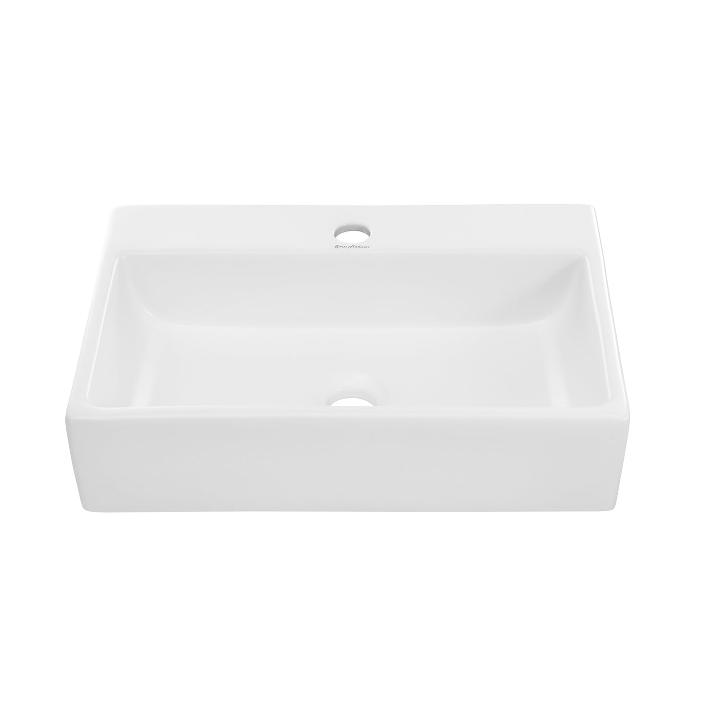 Swiss Madison, Claire 20 Rectangle Ceramic Vessel Sink, Matte White