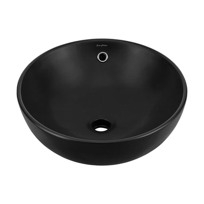 Swiss Madison, Sublime  Round Vessel Sink in Matte Black