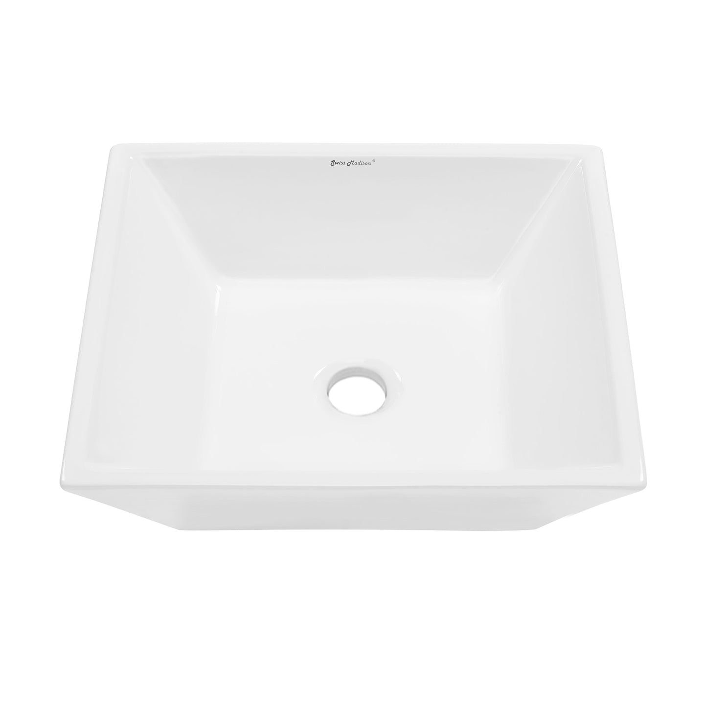 Swiss Madison, St. Tropez Square Ceramic Vessel Sink
