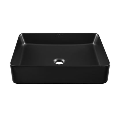 Swiss Madison, Concorde Rectangle Ceramic Vessel Sink, Matte Black