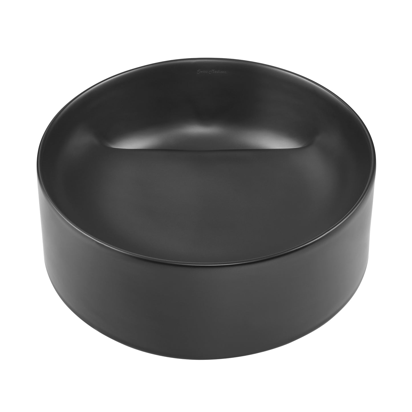 Swiss Madison, Beau 16.5" Round Vessel Bathroom Sink in Matte Black