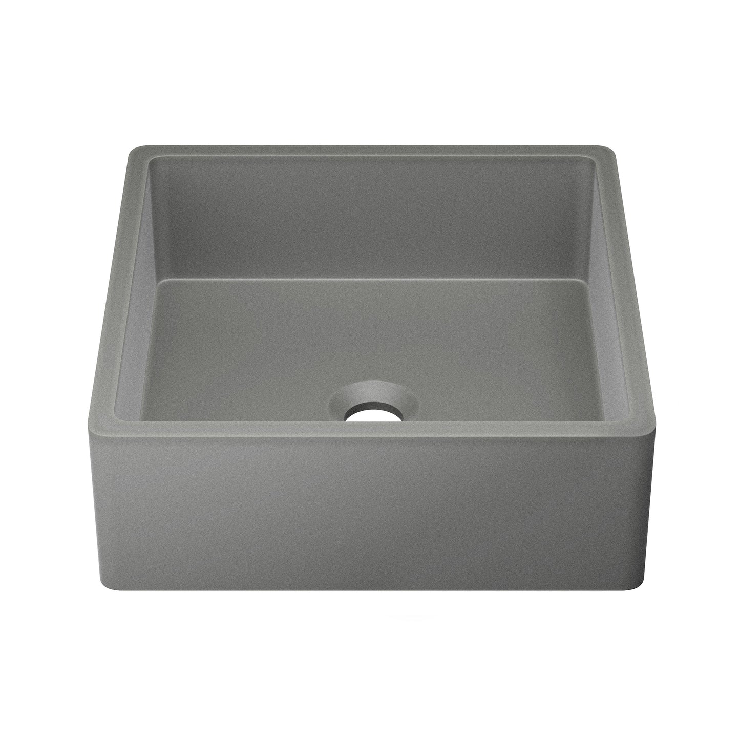 Swiss Madison, Lisse 15.5" Square Concrete Vessel Bathroom Sink in Dark Grey
