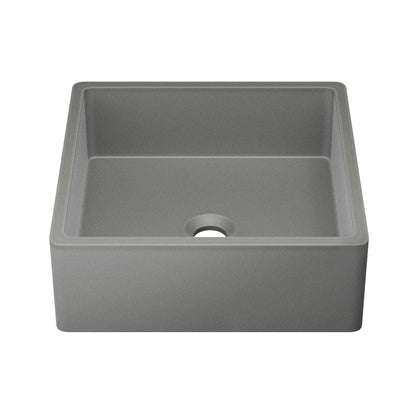 Swiss Madison, Lisse 15.5" Square Concrete Vessel Bathroom Sink in Dark Grey