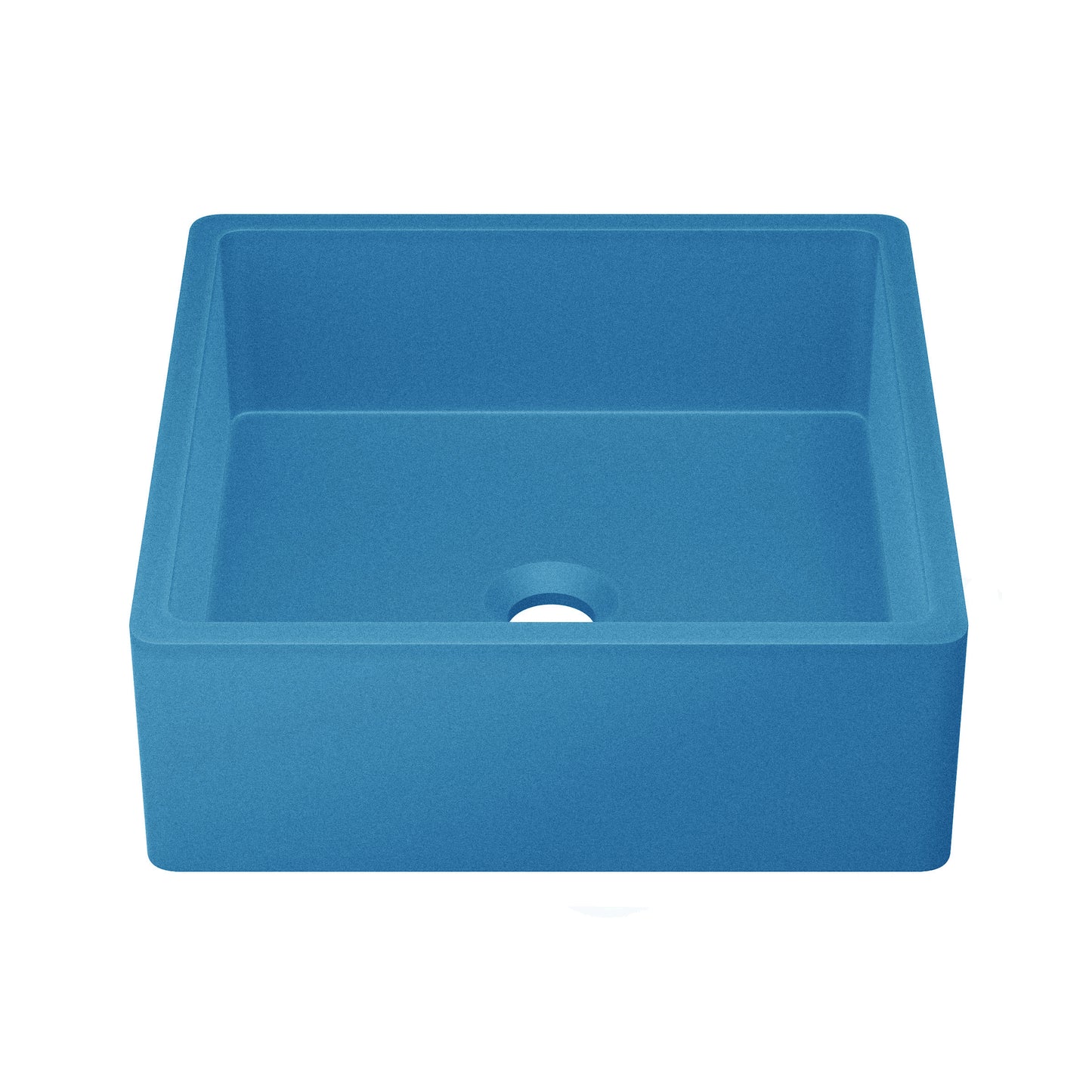 Swiss Madison, Lisse 15.5" Concrete Square Vessel Sink in Matte Powder Blue