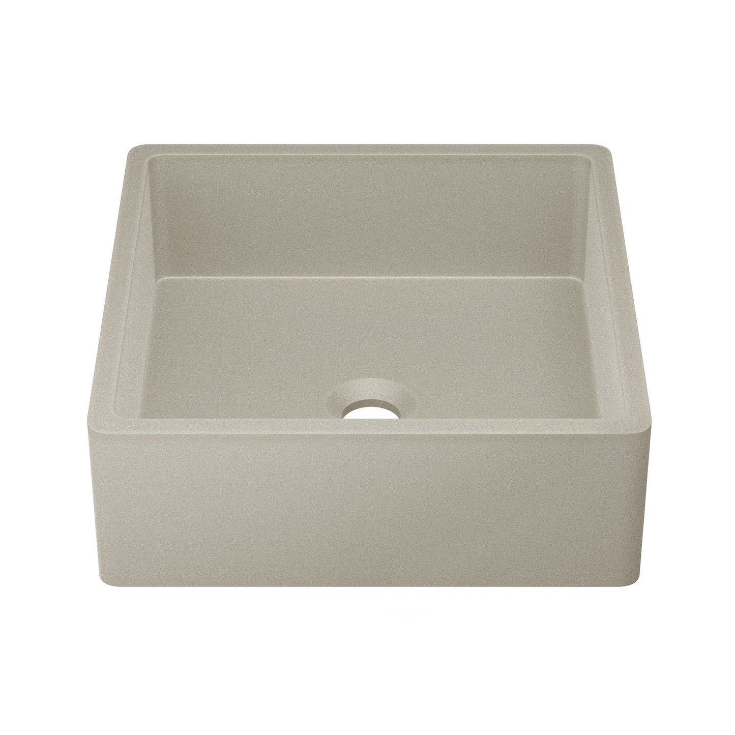 Swiss Madison, Lisse 15.5" Concrete Square Vessel Sink in Matte Taupe