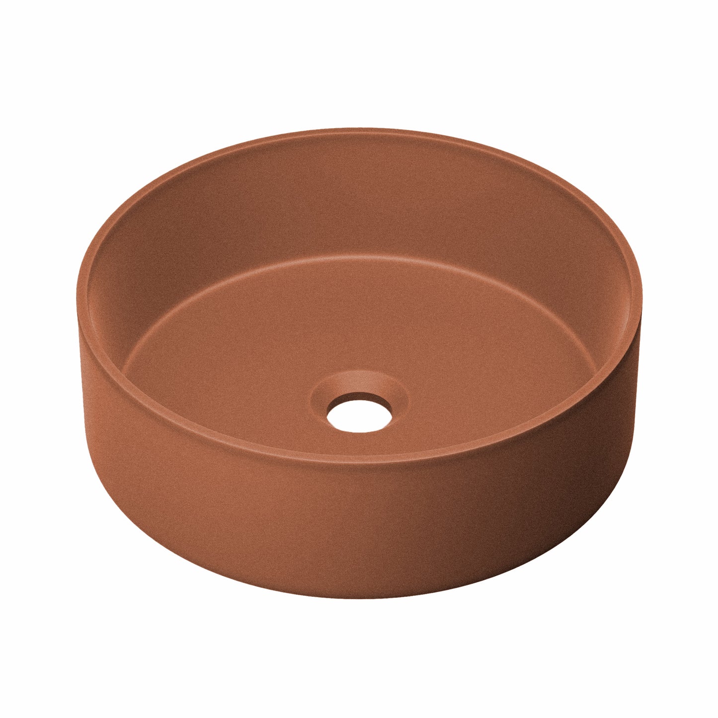 Swiss Madison, Lisse 14.5" Concrete Round Vessel Sink in Matte Terracotta