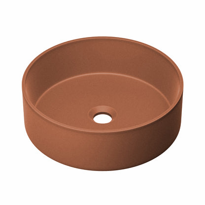 Swiss Madison, Lisse 14.5" Concrete Round Vessel Sink in Matte Terracotta