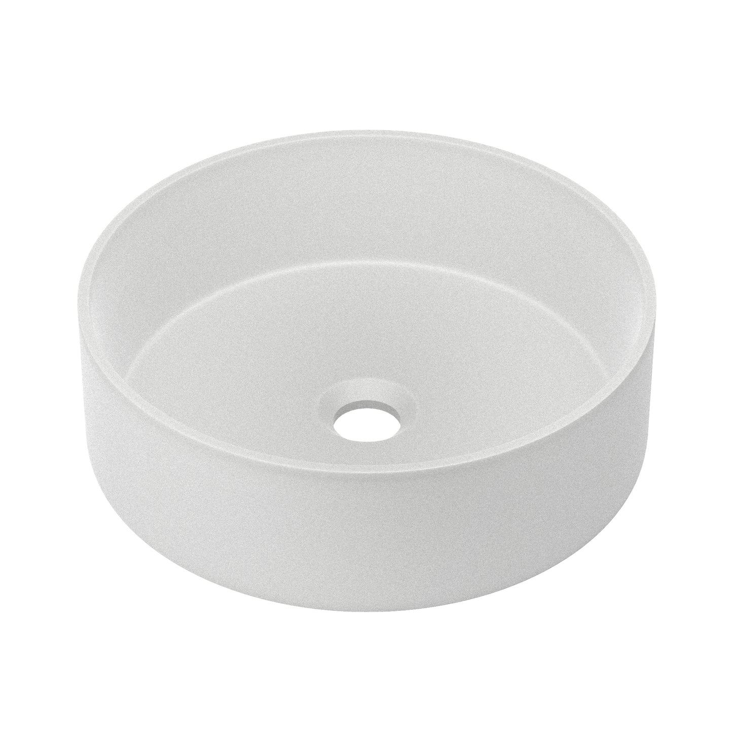 Swiss Madison, Lisse 14.5" Concrete Round Vessel Sink in Matte White