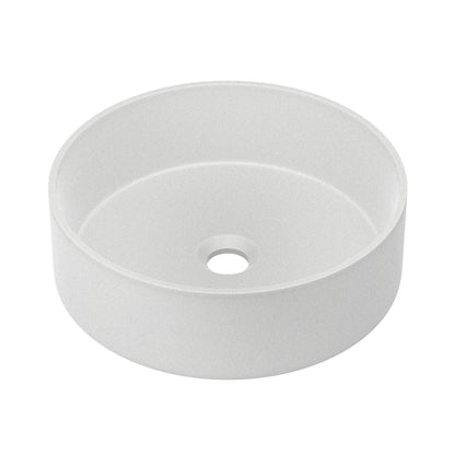 Swiss Madison, Lisse 14.5" Concrete Round Vessel Sink in Matte White