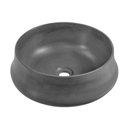 Swiss Madison, Lisse 17.5" Round Concrete Vessel Bathroom Sink in Dark Grey