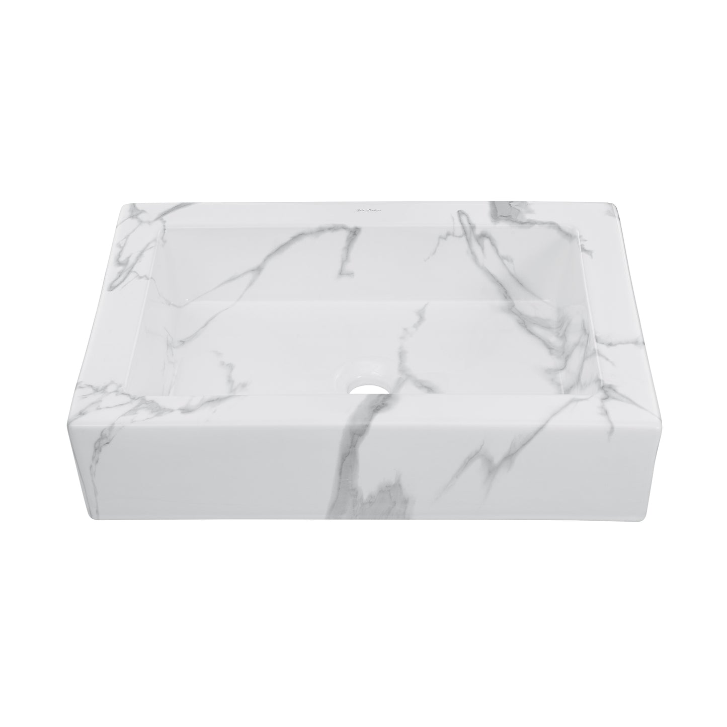 Swiss Madison, Voltaire 22" Ceramic Vessel Bathroom Sink in White Marble
