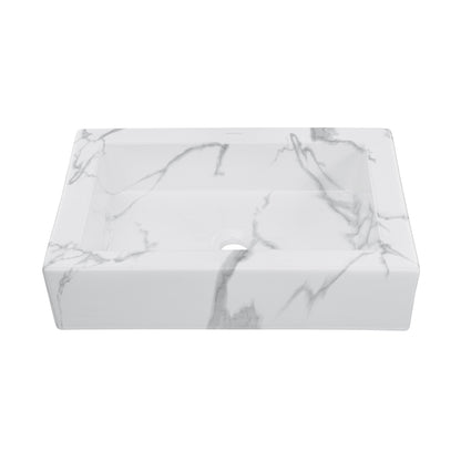 Swiss Madison, Voltaire 22" Ceramic Vessel Bathroom Sink in White Marble