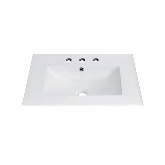 Swiss Madison, 24" Ceramic Vanity Top with 8" Widespread Faucet Holes